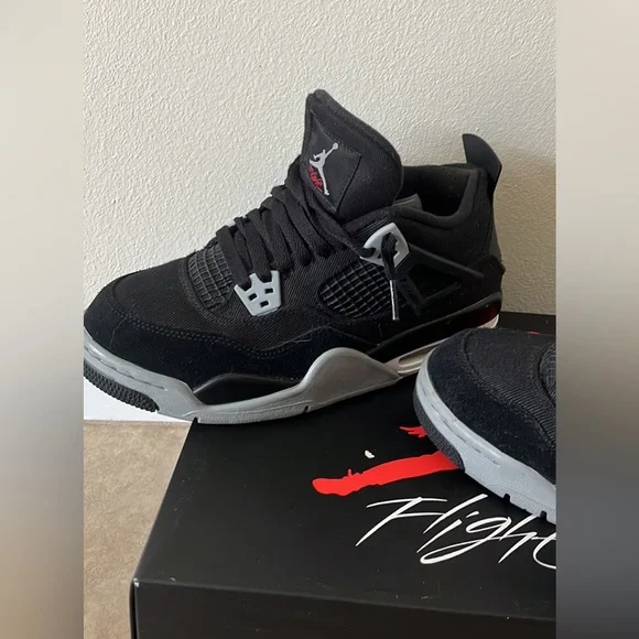 Jordan | Shoes | Jordan 4s Black Canvas I Wore A Few Times I  display picture 1